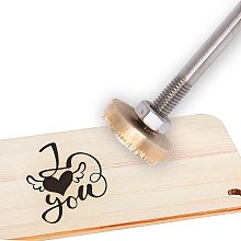 OLYCRAFT Wood Leather Cake Branding Iron 1.2" Branding Iron Stamp Custom Logo BBQ Heat Stamp with Brass Head and Wood Handle for Woodworking, Baking and Handcrafted Design - I Love You