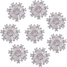 GORGECRAFT 1 Box 8Pcs Crystal Snowflake Buttons Snowflake Drill Buckle Glitter Rhinestone Buttons Decorative Replacement Shank Buttons for DIY Sewing Crafts Uniform Jacket Clothing Hat Embellishments