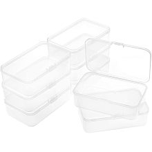 BENECREAT 8 Pack 4.6x2.8x1.3" Rectangle Clear Plastic Bead Storage Containers Box Case with lid for Pins, Coins, Tiny Bead, Jewelry Findings and Other Small Items