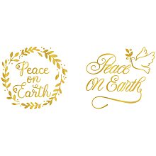 GLOBLELAND 2Pcs Peace on Earth Wreath Hot Foil Plate Peace Pigeon Pattern for DIY Foil Paper Embossing Scrapbooking Decor Greeting Cards Making Christmas Wedding Birthday Thanksgiving Invitation