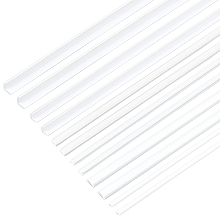 OLYCRAFT 40pcs 6 Styles ABS Plastic Bar Rods White ABS Plastic L-Shaped Tube Hollow Half-Round Tube for DIY Sand Table Architectural Model Making