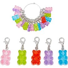 SUNNYCLUE 1 Box 30Pcs Stitch Markers Knitting Bear Stitch Marker Charms Knitting Markers Charm Cute Leverback Locking Stitch Marker for Knitting Weaving Sewing Needleworks Women DIY Crafts Gift