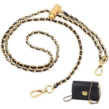 WADORN Purse Chain Strap, 26.9-49.6 Inch Adjustable Metal PU Leather Shoulder Bag Chain Iron Cross Body Replacement Straps for Handbag Shoulder Bag Making Craft Accessories