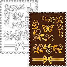 GLOBLELAND Window Frame and Square Flower Cutting Dies Corner Decoration Carbon Steel Cut Die Butterfly Embossing Stencils Template for Decorative Embossing Paper Card DIY Scrapbooking Album Craft