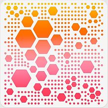 NBEADS Honey Comb Painting Stencil, Reusable PET Painting Templates DIY Art Craft Painting Wall Cut Stencils for Painting on Wood Canvas Paper Furniture Wall, 11.81×11.81 Inch