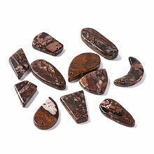 Natural Gemstone Pendants, Teardrop & Moon & Rhombus & Trapezoid, 25.5~40.5x15~21x4.5~6.5mm, Hole: 1.2~1.8mm