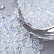 Honeyhandy Imitation 5301 Bicone Beads, Transparent Glass Faceted Beads, Azure, 3x2.5mm, Hole: 1mm, about 720pcs/bag