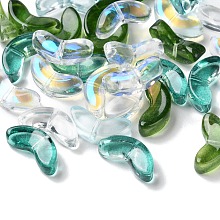 Honeyhandy Transparent Glass Beads, Leaf, Mixed Color, 13.5x6x4.5mm, Hole: 1mm