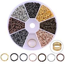 Honeyhandy 210g Iron Close but Open Jump Rings, with Brass Rings, Assistant Tool, Mixed Color, Jump Rings: 210g