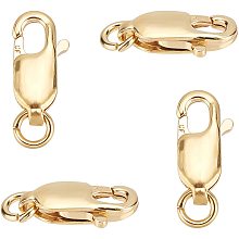 SUNNYCLUE 1 Box 4Pcs 14K Gold-Filled Lobster Claw Clasp with Open Jump Ring 10mm Lobster Clasps Bead Jewellery Findings for Beginners DIY Necklace Jewelry Making Crafts Supplies, Golden