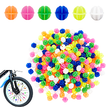 Arricraft 250pcs 5 colors Bicycle Wheel Spokes Plastic Clip Bead, Oval, Mixed Color, 15x15.5x14.5mm, Hole: 4mm