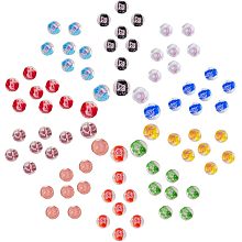 SUNNYCLUE 80PCS 10 Colors 10mm Handmade Lampwork Glass Beads Glow in The Dark Glass Beads Bulk Luminous Glowing Round European Firefly Beads for Jewelry Making Beading Kit Bracelets Supplies