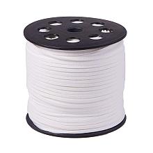 ARRICRAFT 1 Roll (100 Yards, 300 Feet) Micro-Fiber Faux Leather Suede Cord String with Roll Spool, 2.7x1.4mm (White)