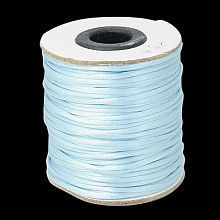 Honeyhandy Nylon Cord, Satin Rattail Cord, for Beading Jewelry Making, Chinese Knotting, Light Sky Blue, 2mm, about 50yards/roll(150 feet/roll)