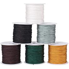 PandaHall Elite 6 Colors 1mm Nylon String Thread Chinese Knotting Cord Nylon Beading Cord Shamballa Macrame Bracelet Making, 210 Yards Totally