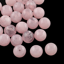 Honeyhandy Round Imitation Gemstone Acrylic Beads, Pearl Pink, 6mm, Hole: 1.5mm, about 4100pcs/500g