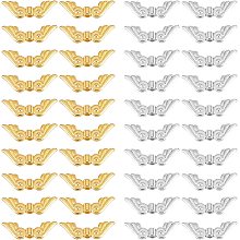 arricraft 200 Pcs Angel Wings Beads, 2 Color Tibetan Wing Beads Alloy Fairy Wing Spacer Beads for Bracelet Necklace Jewelry Making, (Gold & Silver)