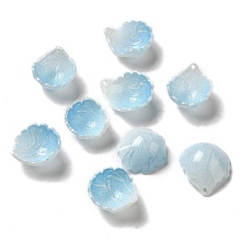 Acrylic Charms, Petal, Light Sky Blue, 13~16x7~9mm, Hole: 0.8~1mm