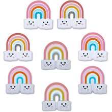 CHGCRAFT 8Pcs 4 Colors Rainbow Silicone Beads Silicone Loose Bead Colorful Rainbow with Cloud Spacer Charm for DIY Necklace Bracelet Earrings Keychain Crafts, 38x38.5x10mm