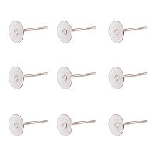 NBEADS 500 Pcs 304 Stainless Steel Ear Stud Components Bezel Settings Flat Round Blank Peg & Post Ear Studs for DIY Earring Making Findings