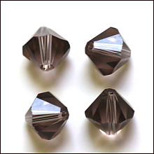 Honeyhandy Imitation Austrian Crystal Beads, Grade AAA, Faceted, Bicone, Dark Gray, 10x9~10mm, Hole: 0.9~1.6mm