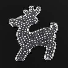 Honeyhandy Christmas Reindeer/Stag ABC Plastic Pegboards used for 5x5mm DIY Fuse Beads, Clear, 130x95x5mm