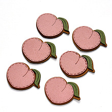 Honeyhandy Faux Suede Patches, Costume Ornament Accessories, for Magic Tape Hair Clip Making, Peach, Pink, 34.5x44x3mm