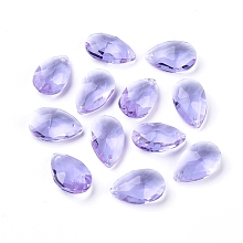 ARRICRAFT Faceted Glass Pendants, Teardrop, Medium Purple, 15x9.5x5.5mm, Hole: 1mm