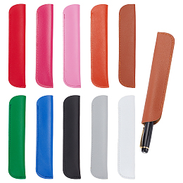 CHGCRAFT 10Pcs 10 Colors PU Leather Pen Case Leather Single Pen Case Holder Pen Sleeve Case Holder for Ballpoint Pen Single Pen Stylus Touch Pen