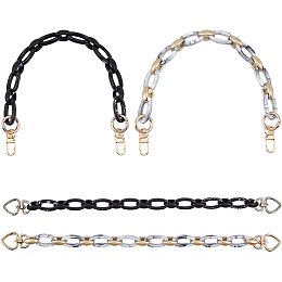 SUPERFINDINGS 4Pcs 2 Styles Imitation Gemstone Style Handmade Acrylic Curb Chains 2 Colors Acrylic Link Chain Plastic Link Connectors for Handbag Lanyard Jewelry Making