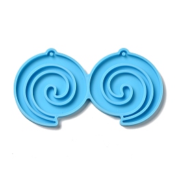 Honeyhandy DIY Vortex Pendant Silicone Molds, Resin Casting Molds, for UV Resin & Epoxy Resin Jewelry Making, Deep Sky Blue, 52.5x99x4mm, Hole: 2mm, Inner Diameter: 49.5x41.5mm