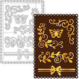 GLOBLELAND Window Frame and Square Flower Cutting Dies Corner Decoration Carbon Steel Cut Die Butterfly Embossing Stencils Template for Decorative Embossing Paper Card DIY Scrapbooking Album Craft