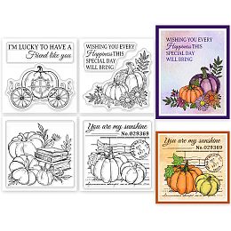 GLOBLELAND 4Pcs Mini Pumpkin Corner Background Clear Stamps for DIY Scrapbooking Mini Autumn Silicone Clear Stamp Seals Transparent Stamps for Cards Making Photo Album Journal Home Decoration