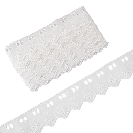 GORGECRAFT 7.5 Yards White Cotton Lace Trim Hollow Embroidery Eyelet Cotton Lace Fabric Trimming Triangle With Flower Garment Accessories For Sewing Crafts Diy Bridal Dress Blankets Wedding Decoration