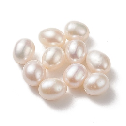 Honeyhandy Natural Cultured Freshwater Pearl Beads, Half Drilled, Teardrop, Floral White, 8~9x11~13mm, Hole: 0.8mm