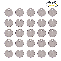 PandaHall Elite 150pcs 304 Stainless Steel Flat Round Shape Blank Stamping Tag Pendants Sets for Bracelet Earring Pendant Charms Diameter in 8mm