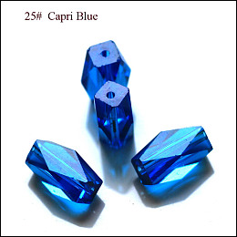 Honeyhandy Imitation Austrian Crystal Beads, Grade AAA, Faceted, Column, Dodger Blue, 8x5.5mm, Hole: 0.7~0.9mm