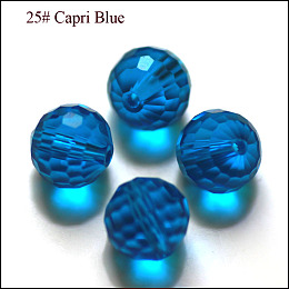 Honeyhandy Imitation Austrian Crystal Beads, Grade AAA, Faceted(128 Facets), Round, Dodger Blue, 10mm, Hole: 0.9~1mm