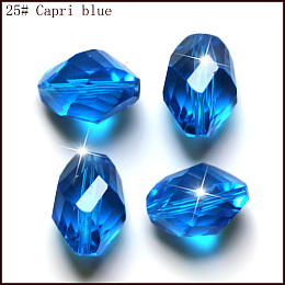 Honeyhandy Imitation Austrian Crystal Beads, Grade AAA, Faceted, Bicone, Dodger Blue, 10x13mm, Hole: 0.9~1mm