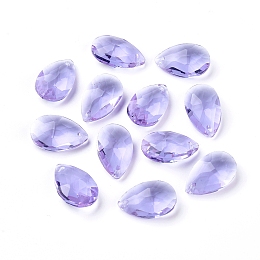 ARRICRAFT Faceted Glass Pendants, Teardrop, Medium Purple, 15x9.5x5.5mm, Hole: 1mm