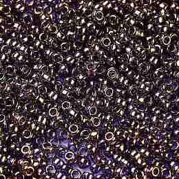 TOHO Round Seed Beads, Japanese Seed Beads, (325) Gold Luster Light Tanzanite, 11/0, 2.2mm, Hole: 0.8mm, about 1110pcs/10g