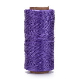 Honeyhandy Waxed Polyester Cord, Micro Macrame Cord, Waxed Sewing Thread, Flat, Medium Purple, 0.8mm, about 284.33 yards(260m)/roll