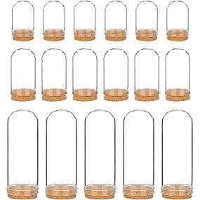 BENECREAT 24 Pack Glass Jars Bottles 3 Mixed Size Dome Cloche Cover Decoration Bottles with Cork Stoppers for Party Favors, Arts and Small Projects