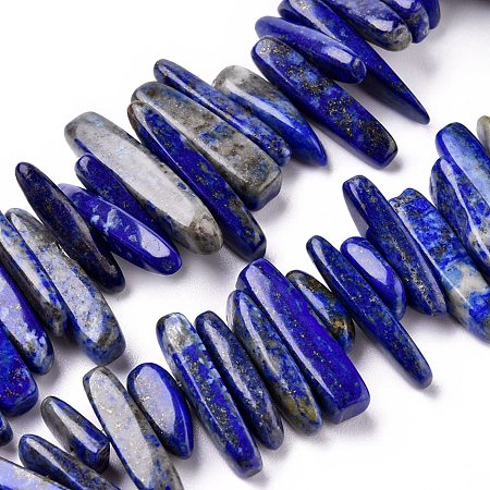 Arricraft Natural Lapis Lazuli Chip Beads Strands, 12~25x5~7mm, Hole: 1mm, 16 inches