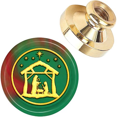CRASPIRE Wax Seal Stamp Heads Only No Handle Sealing Wax Stamp Head Replacement Jesus Vintage Removable Brass Seal Head 25mm for Wedding Invitations Envelopes Christmas Party Gift Wrap