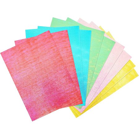 BENECREAT 40 Sheets 5 Colors Textured Cardstock A4 Shiny Glitter Craft Papers Sparkling Origami Paper for Scrapbooking Paper Cutting, Home School Craft Decor, 8x12inch