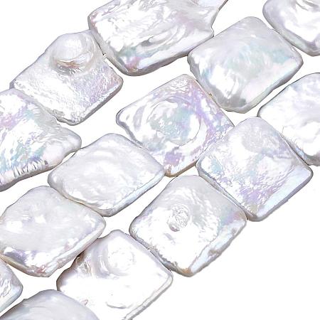 ARRICRAFT About 24Pcs Natural Kesha Pearl Beads Square Linen Bead for Jewelry Making