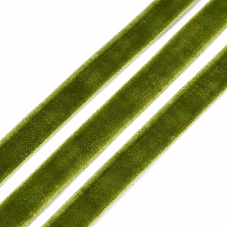 Honeyhandy Single Face Velvet Ribbon, Dark Olive Green, 3/8 inch(9.5~10mm), about 50yards/roll(45.72m/roll)