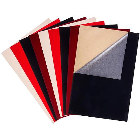 BENECREAT 20PCS Multi-Color Velvet Fabric Sticky Back Adhesive Back Sheets, A4 Sheet (8.3