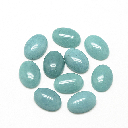 Honeyhandy Natural White Jade Cabochons, Dyed, Oval, Turquoise, 18x13x5mm